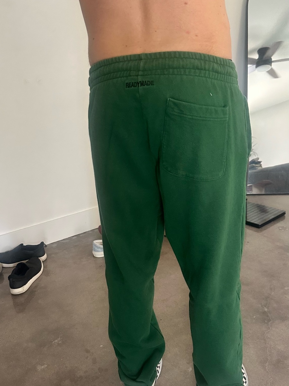 READYMADE Green Graphic Joggers with White Logo - Picture 4 of 10